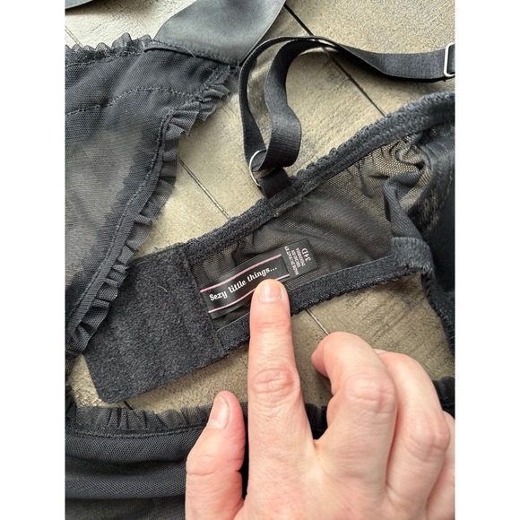 Victoria's Secret Sexy Little Things mesh black crystal lingerie - Picture 12 of 12